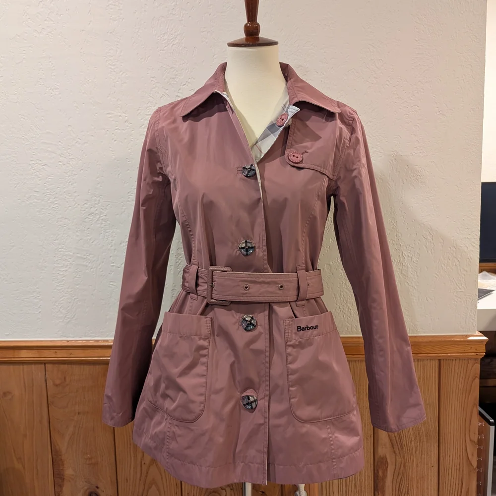 Barbour Women's Mauve Belted Jacket - Picture 4 of 6